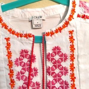 J. Crew Cotton Embroidered Sleeveless blouse